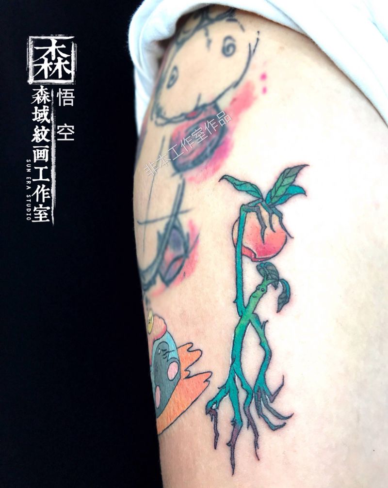 卡通护树罗锅纹身图片_手臂纹身图案