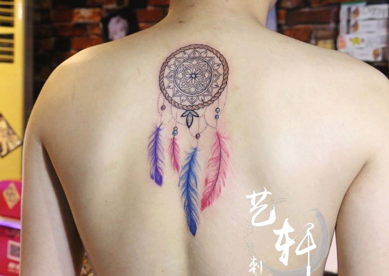 捕梦网纹身图片