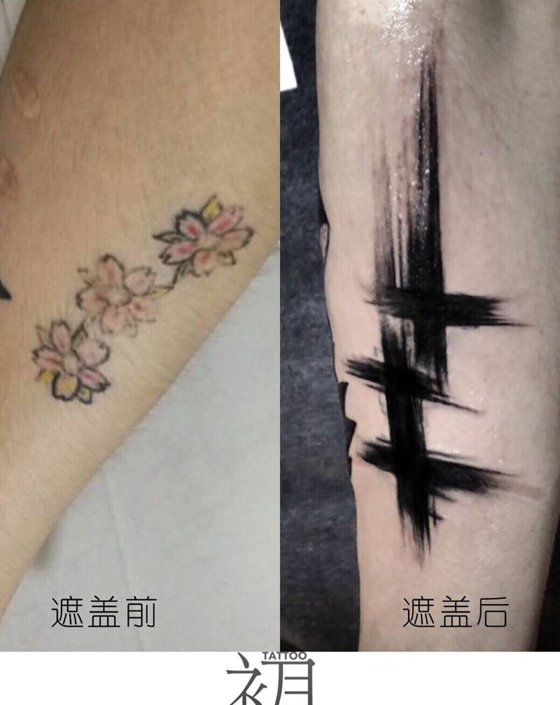 遮盖纹身图片_成品手臂手部欧美肖像清新原创人物字符图腾纹身图案