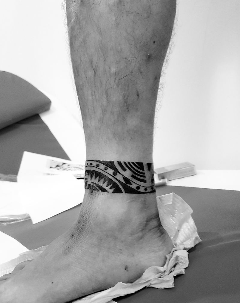 脚环纹身图片_脚部传统清新图腾原创成品纹身图案