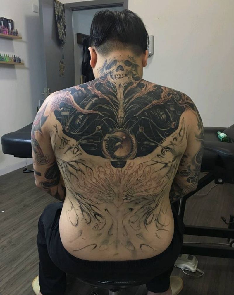 满背设计纹身图片