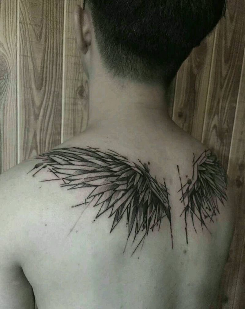 翅膀纹身图片