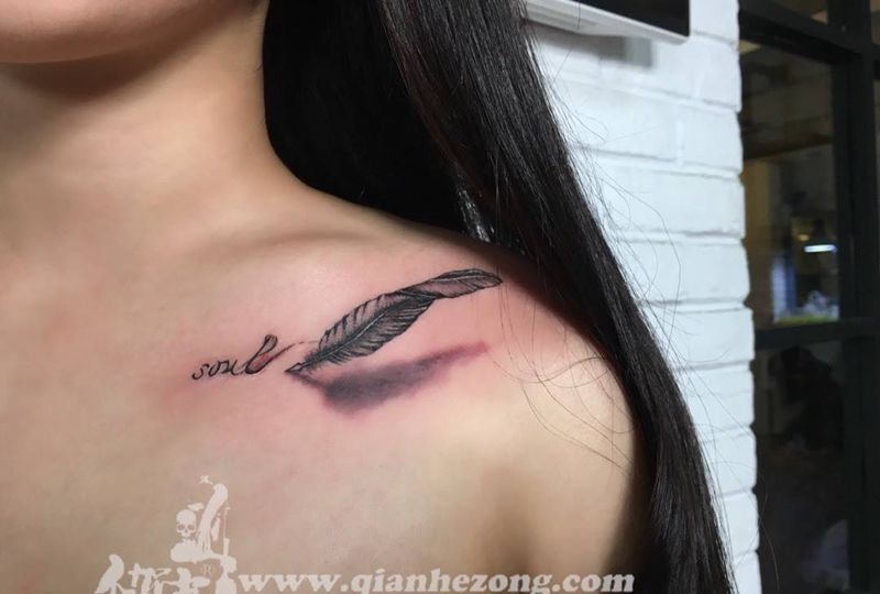 羽毛纹身图片