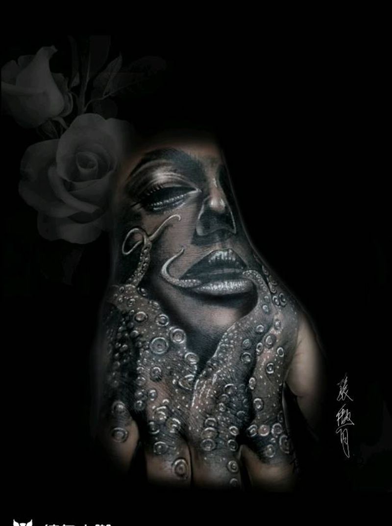 手背纹身图片_手部纹身图案