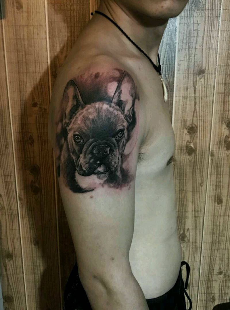 肖像狗狗纹身图片