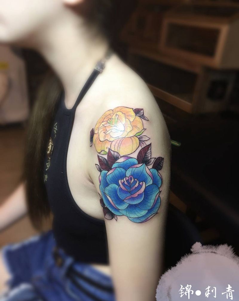 花花纹身图片_成品手臂清新欧美植物纹身图案