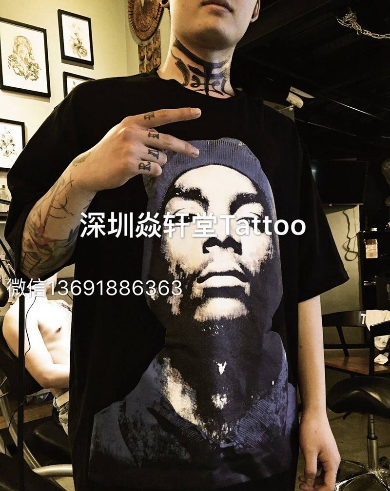 今日颈部作品纹身图片_成品手稿颈部纹身图案