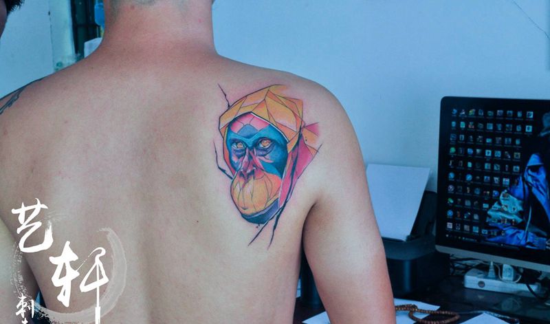 水彩作品纹身图片