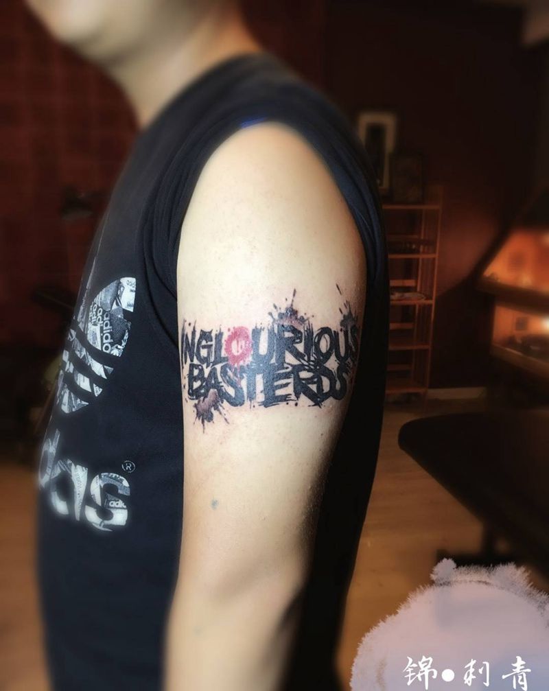 无耻混蛋纹身图片_成品手臂欧美字符图腾纹身图案
