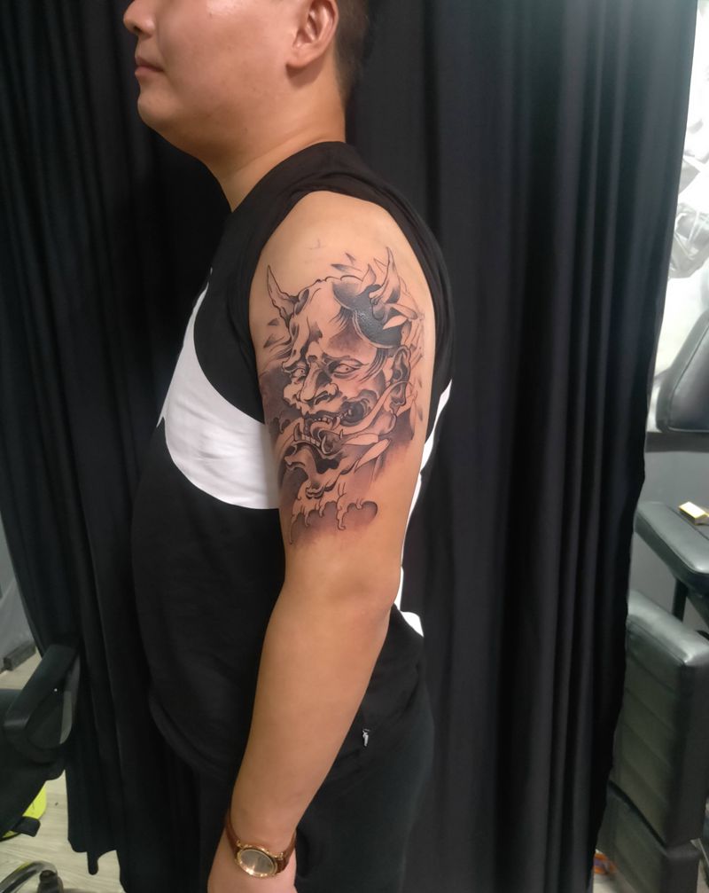 般若纹身图片_手臂新传统纹身图案