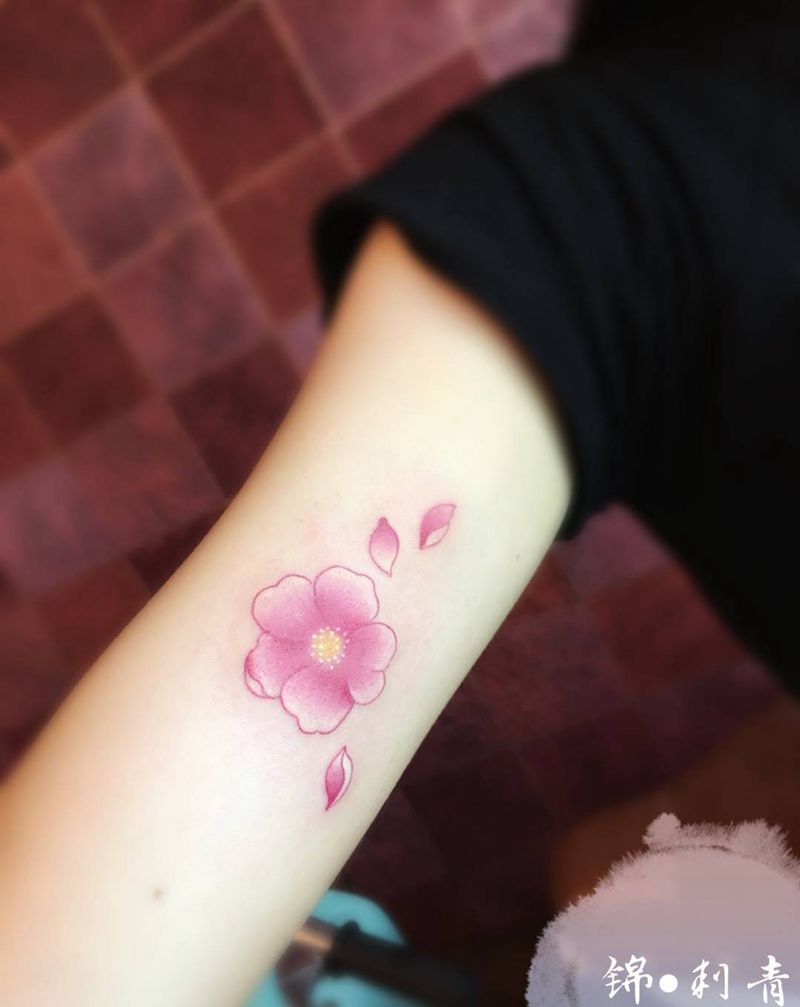 花花纹身图片_成品手臂清新植物纹身图案