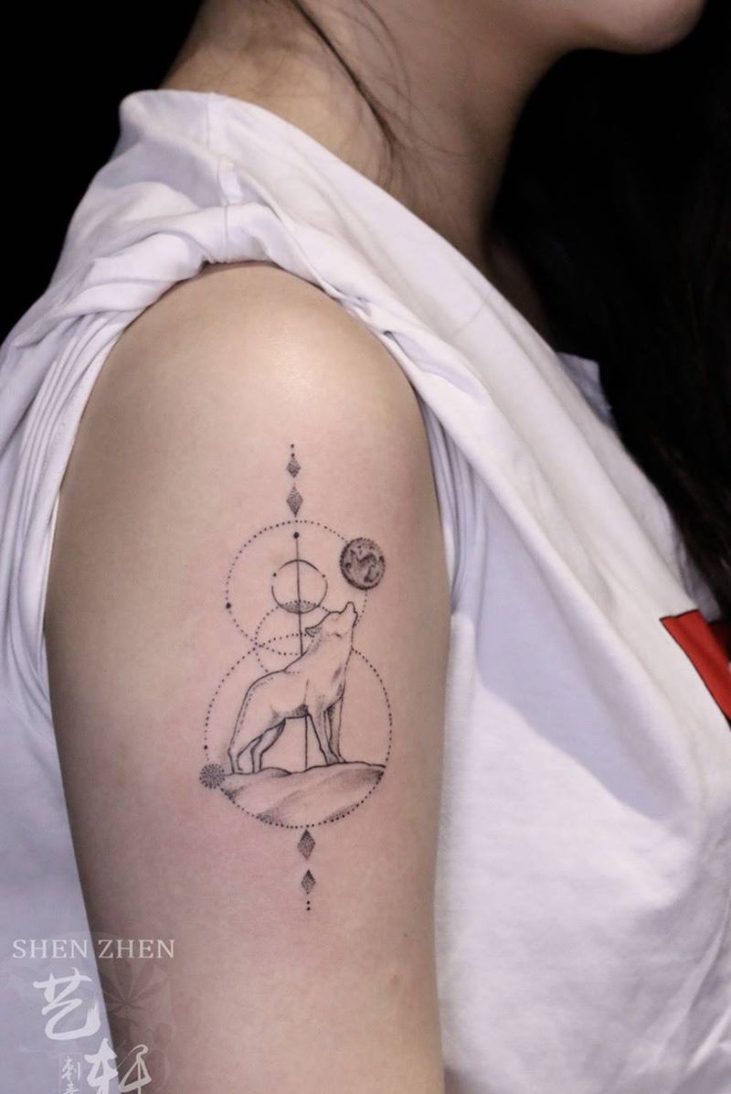 几何纹身图片_成品手臂清新几何纹身图案