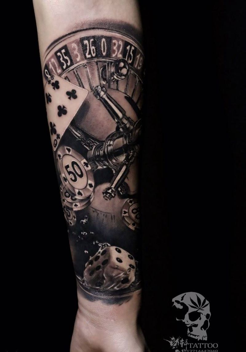 欧美写实（博彩人生）纹身图片