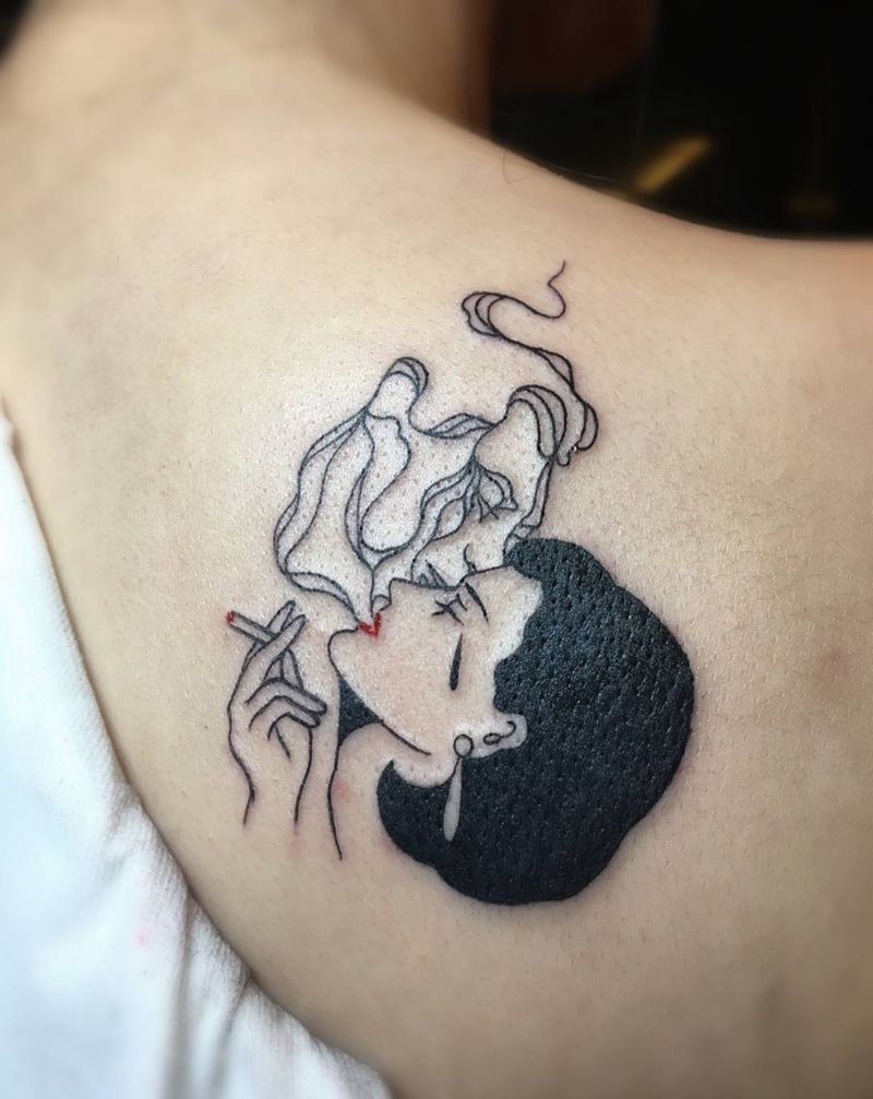 小图纹身图片_成品胸部清新静物纹身图案