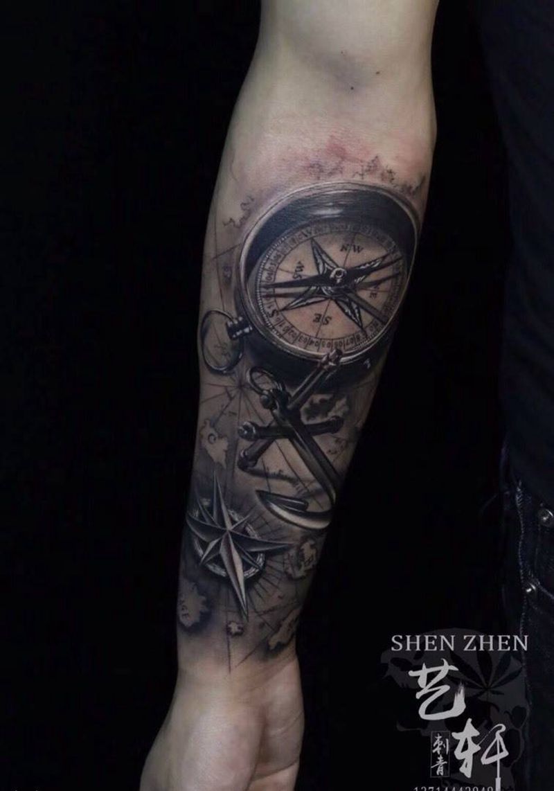 欧美小臂纹身图片_成品手臂欧美欧美写实原创纹身图案