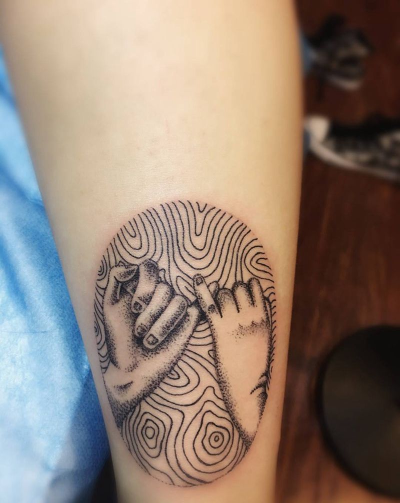 约定纹身图片_手臂清新成品情侣纹身图案