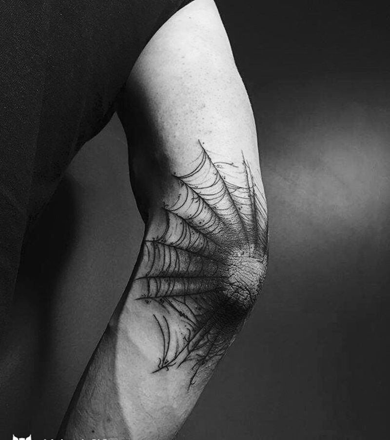 蜘蛛网纹身图片_欧美原创成品手部纹身图案