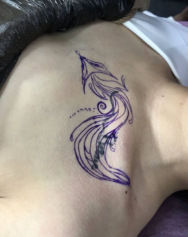 遮盖旧图纹身图片_胸部新传统纹身图案