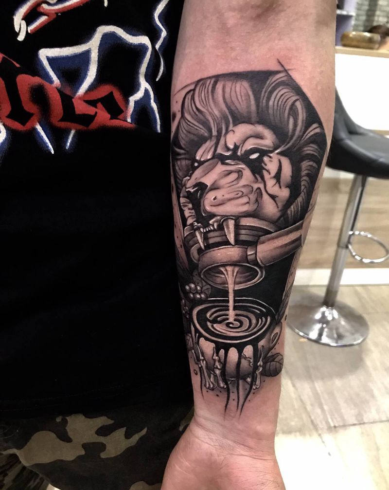 咖啡师的纹身纹身图片_手臂纹身图案