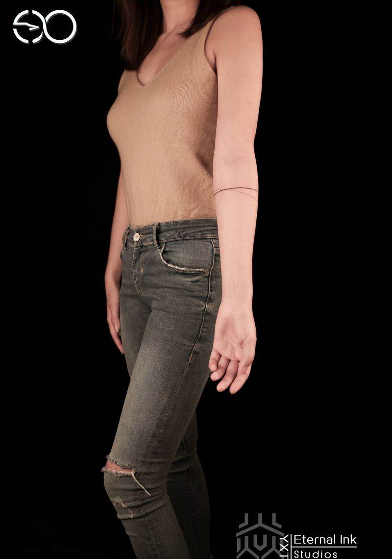 线纹身图片_手部手臂几何小清新纹身图案