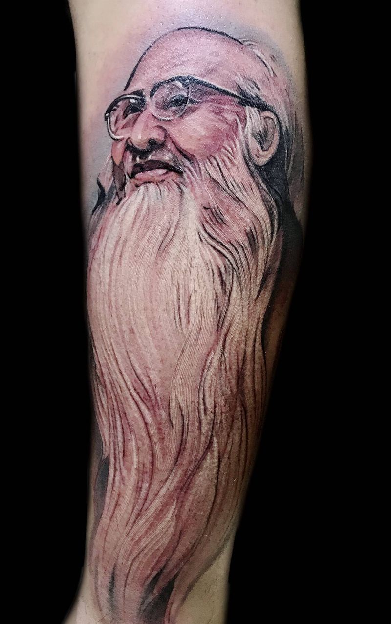 肖像纹身图片_腿部纹身图案