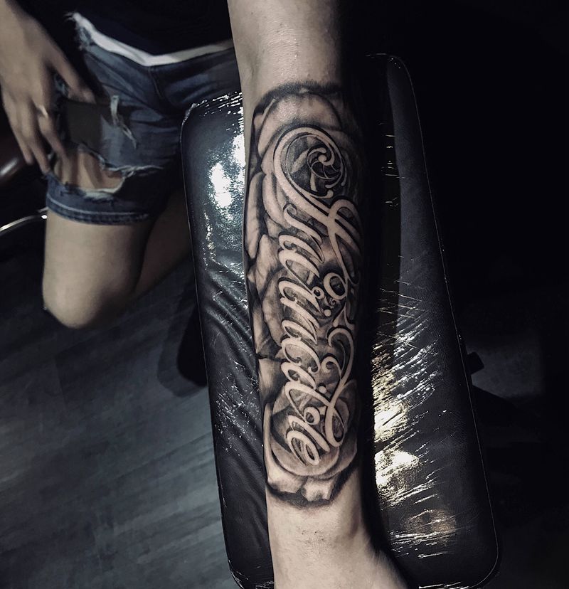 奇卡诺纹身图片_花体字纹身图案