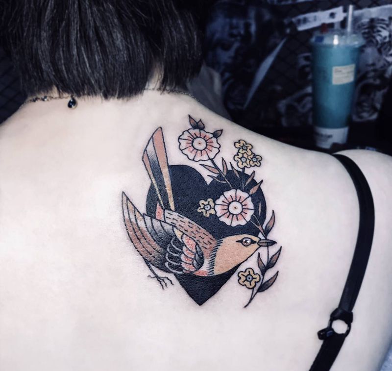 疤痕遮盖纹身图片_Old School纹身图案