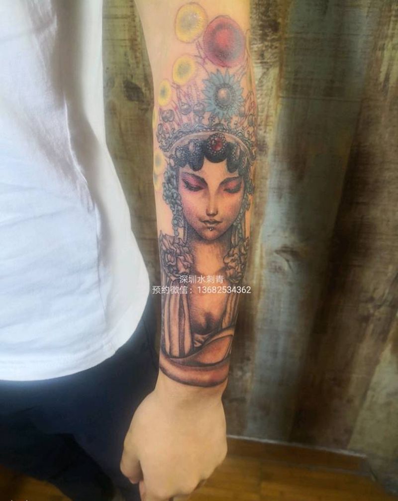 花旦纹身图片_手臂纹身图案
