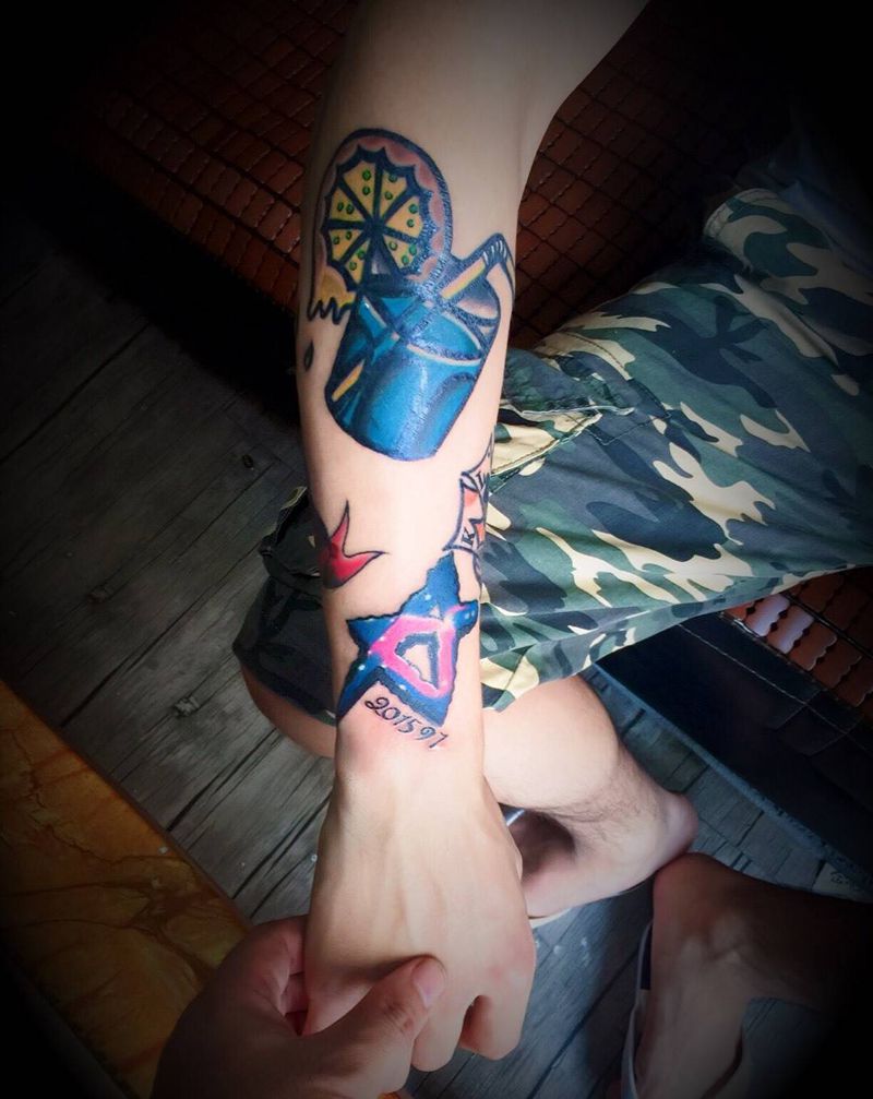 搭配斯古花臂纹身图片