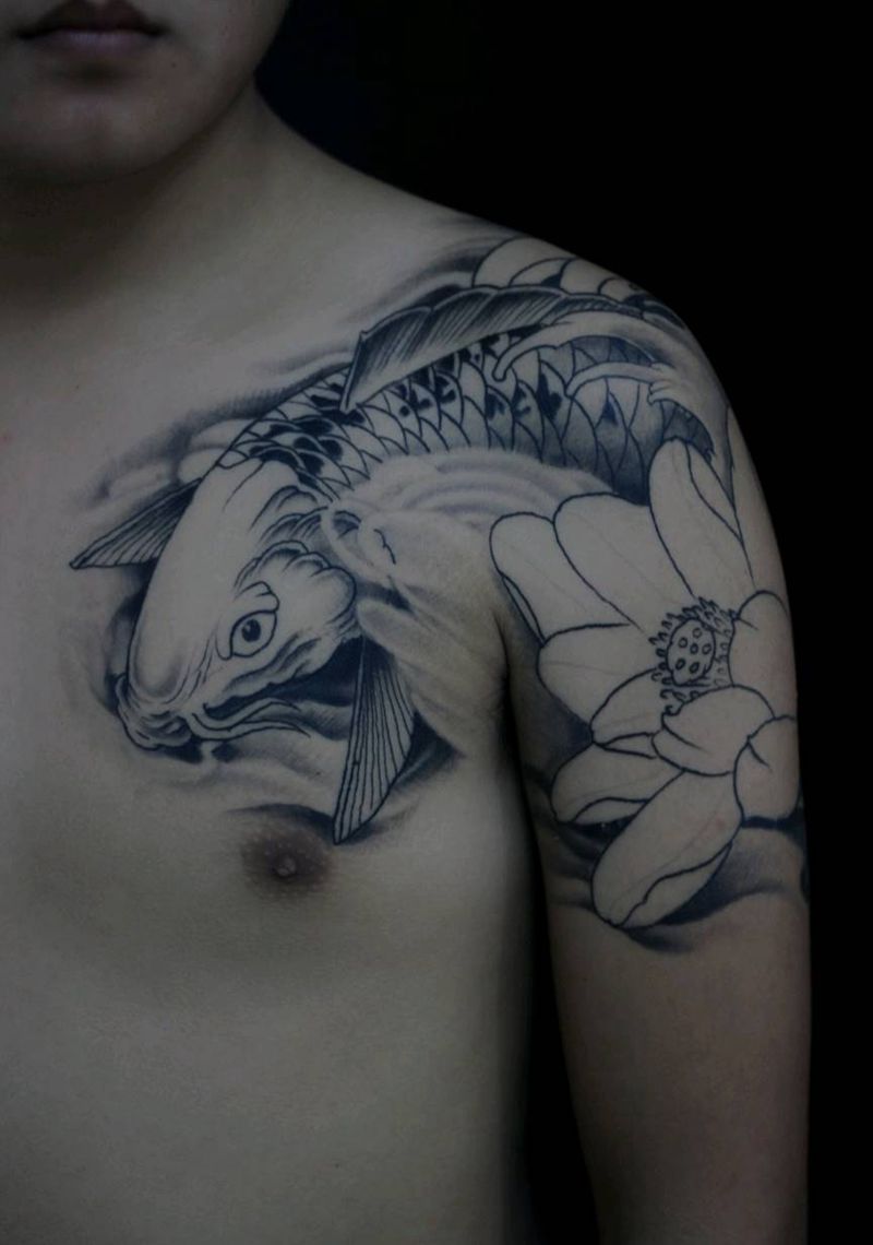 鲤鱼恢复后纹身图片