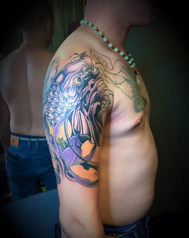 大臂鲤鱼，纹身图片