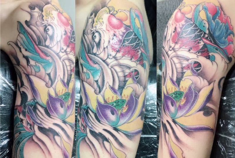 富贵锦鲤纹身图片