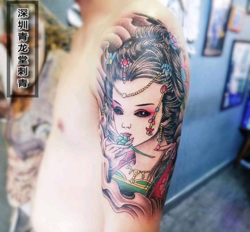 艺妓纹身图片_手臂纹身图案