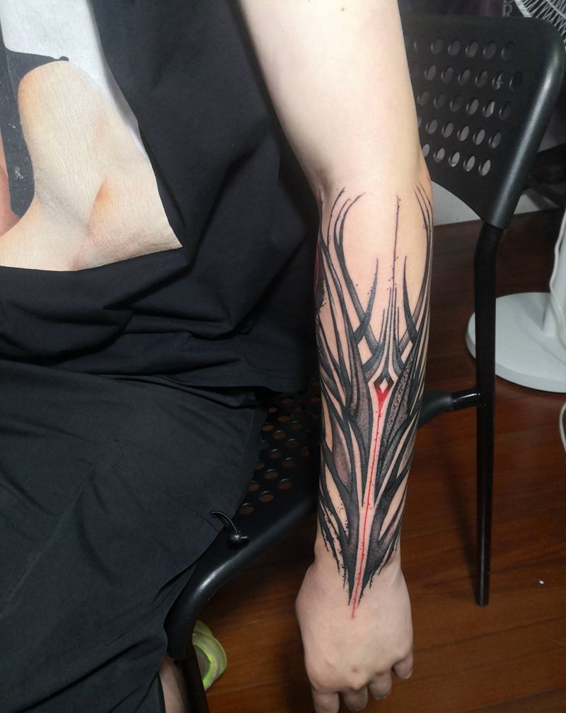 黑暗系纹身图片_手臂欧美写实纹身图案