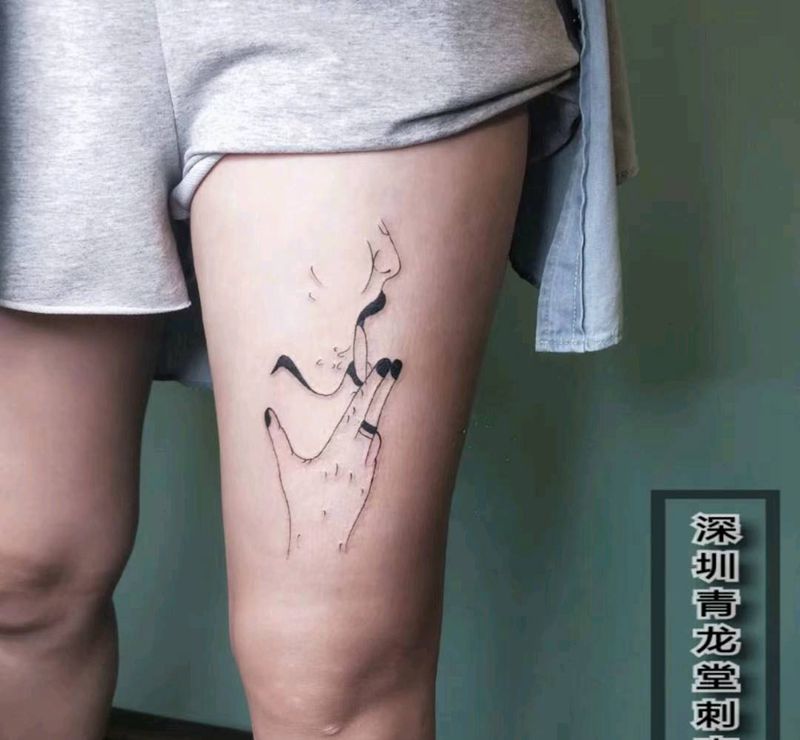 纹身纹身图片_腿部New School纹身图案