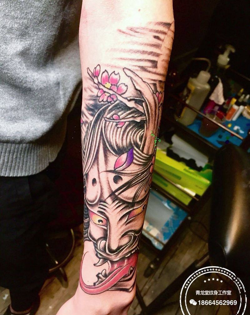 小臂般若纹身图片