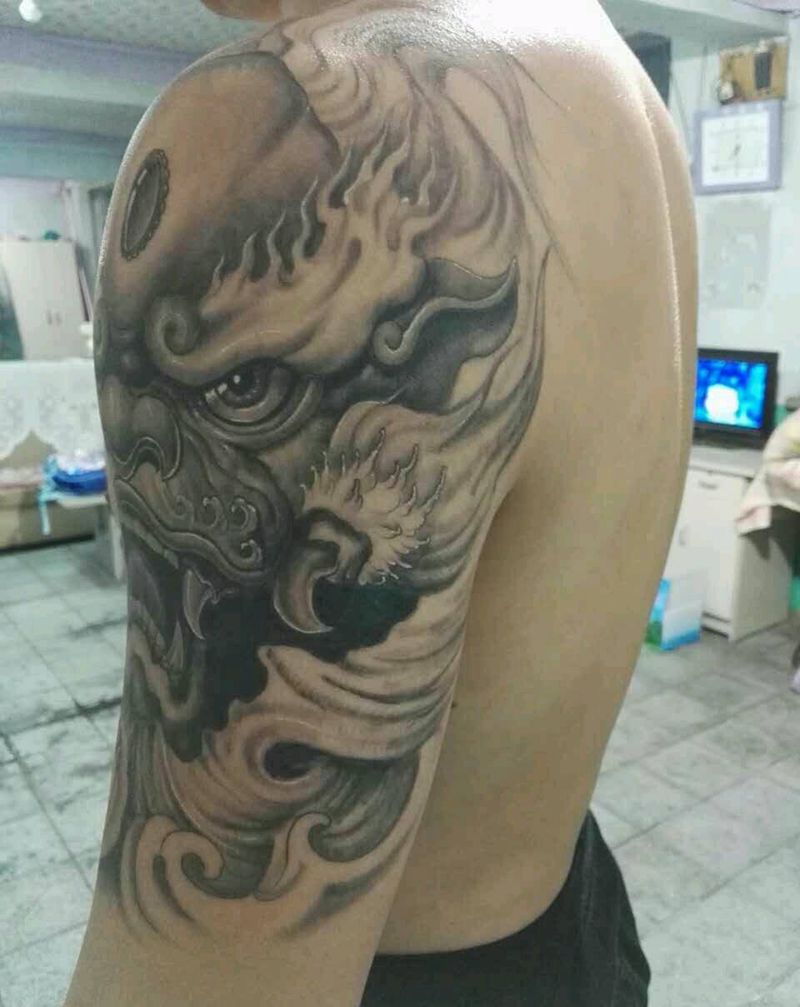 福狮纹身图片