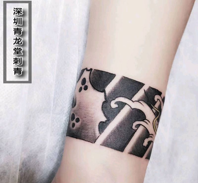 手环纹身图片_手部新传统纹身图案