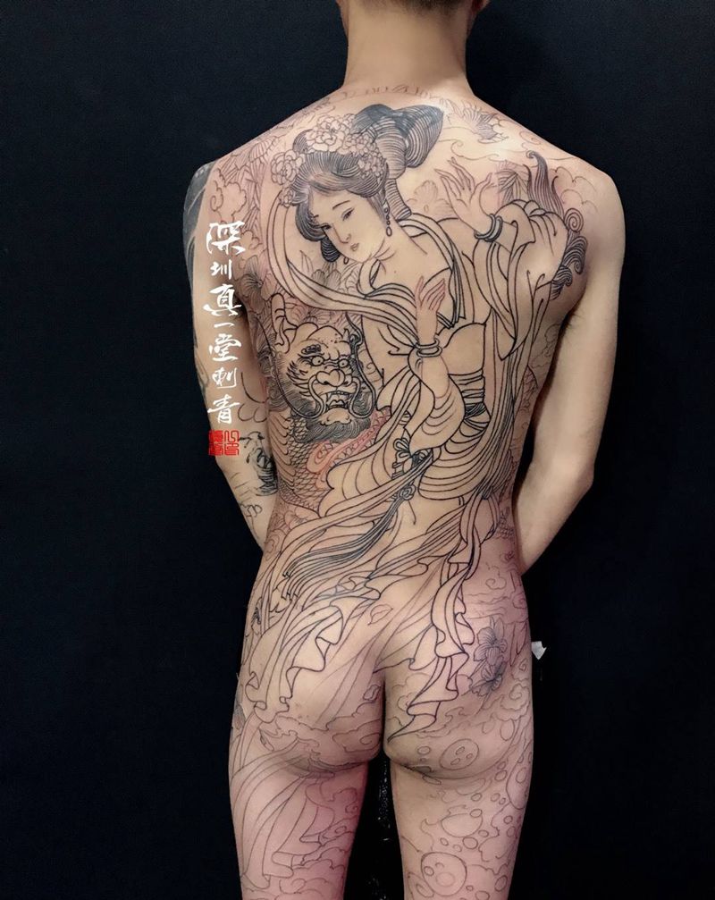 人杰地灵纹身图片