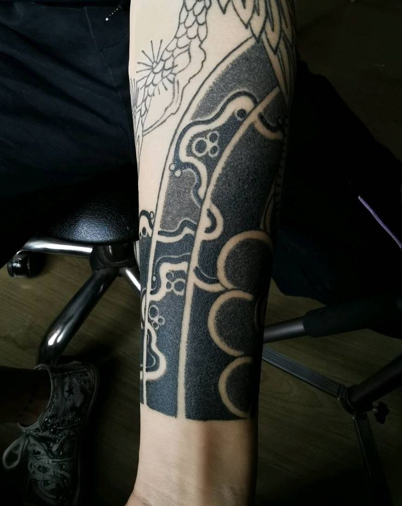 圆针雾面 恢复对比纹身图片_手臂老传统花臂纹身图案