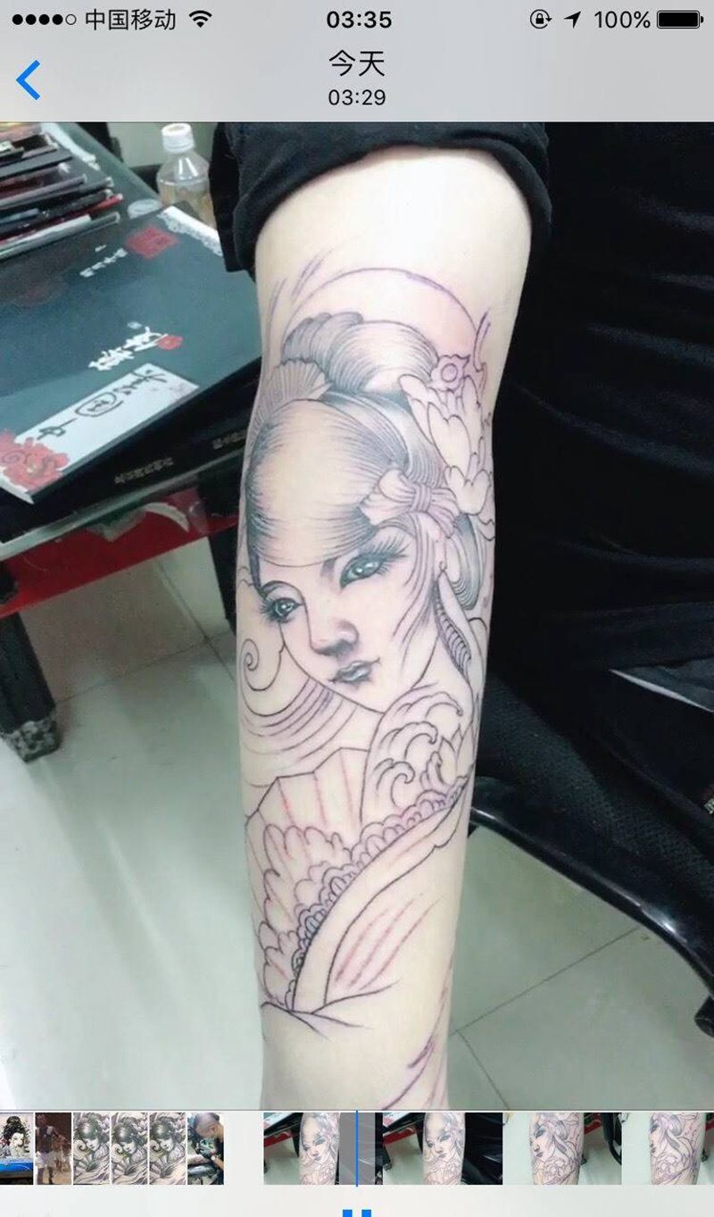 艺妓纹身图片