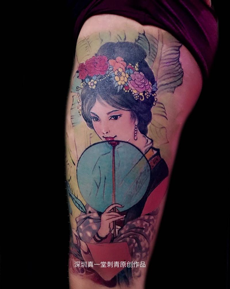 写意人物纹身图片