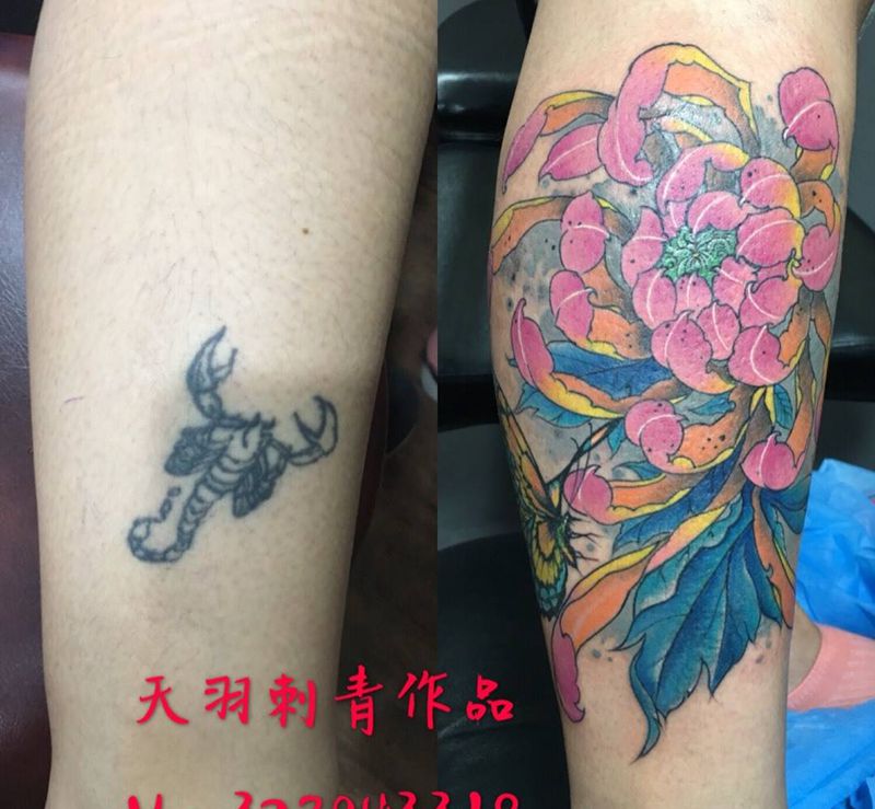 菊花盖图纹身图片