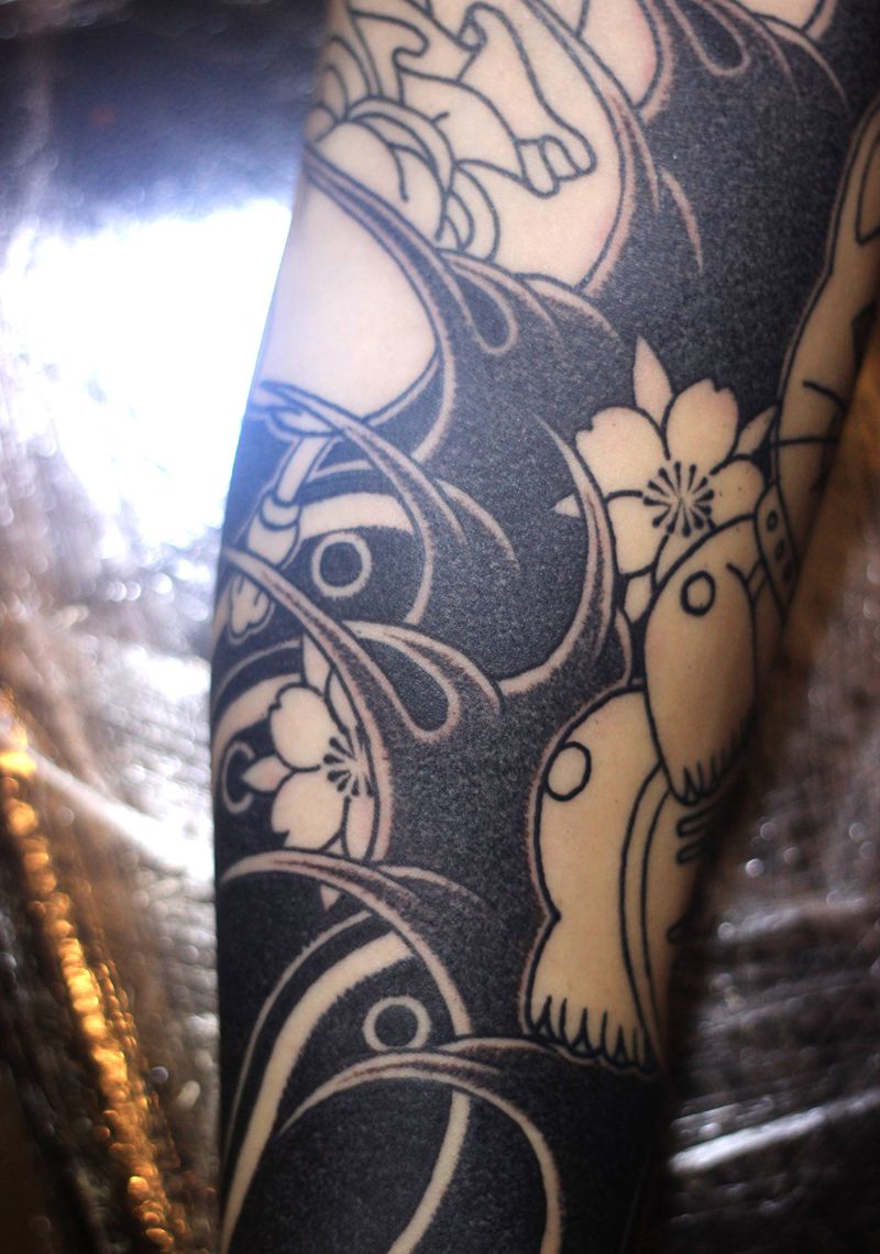 局部纹身图片_手臂手部老传统花臂日式老传统纹身图案