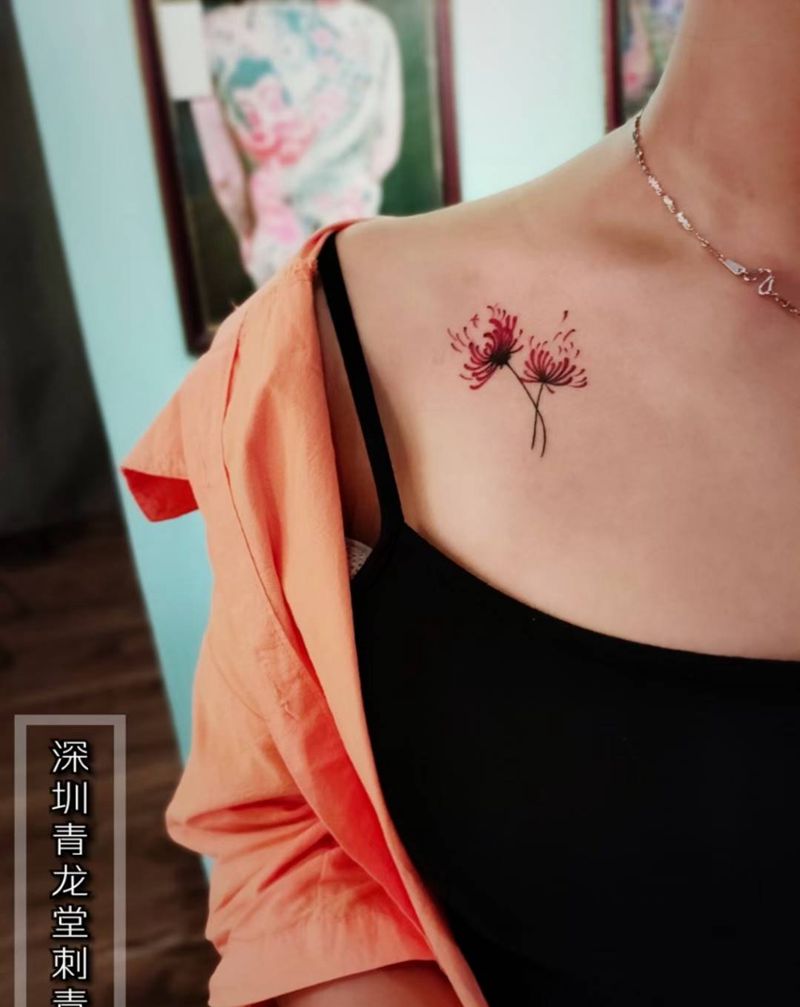 小活纹身图片_颈部胸部新传统纹身图案