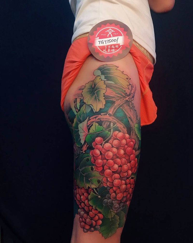 中国风葡萄纹身图片