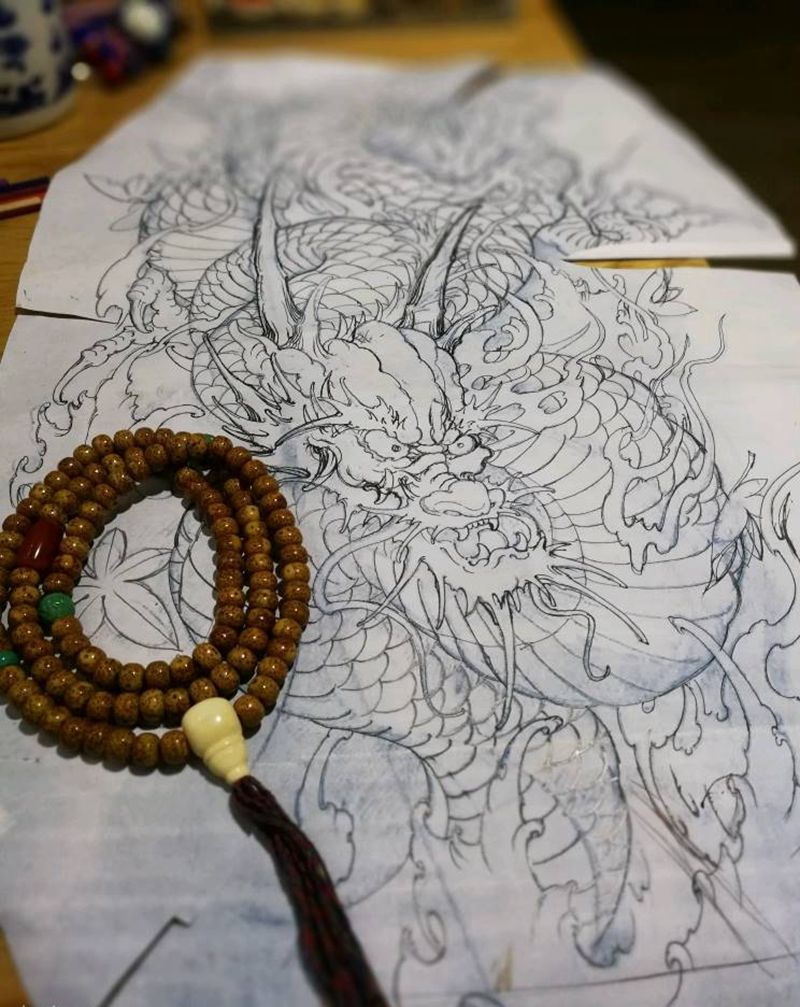 纹身师日常纹身图片