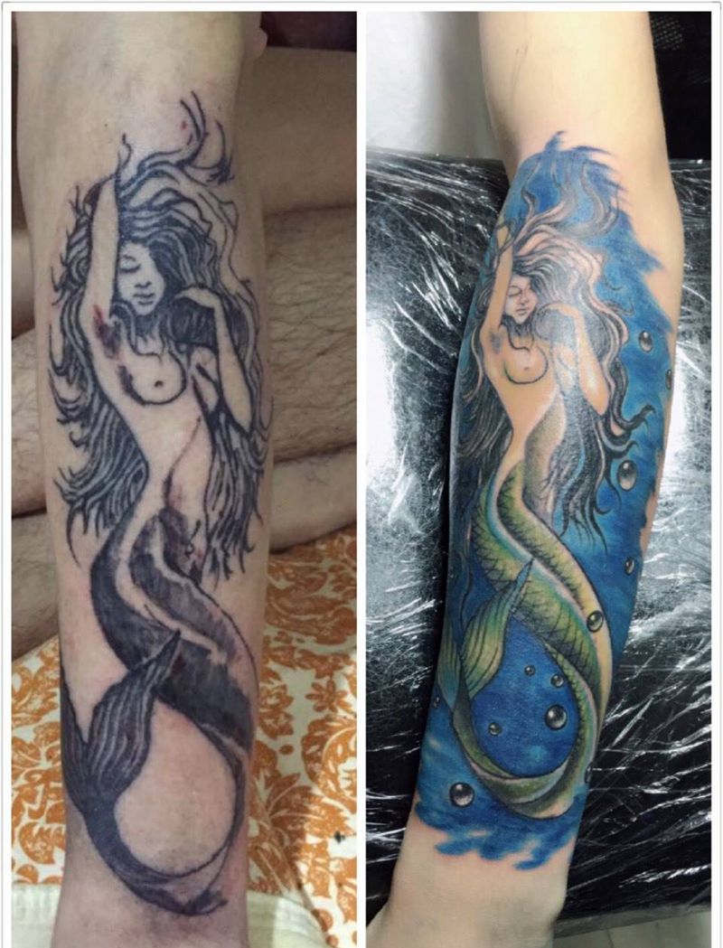 修改失败美人鱼纹身图片