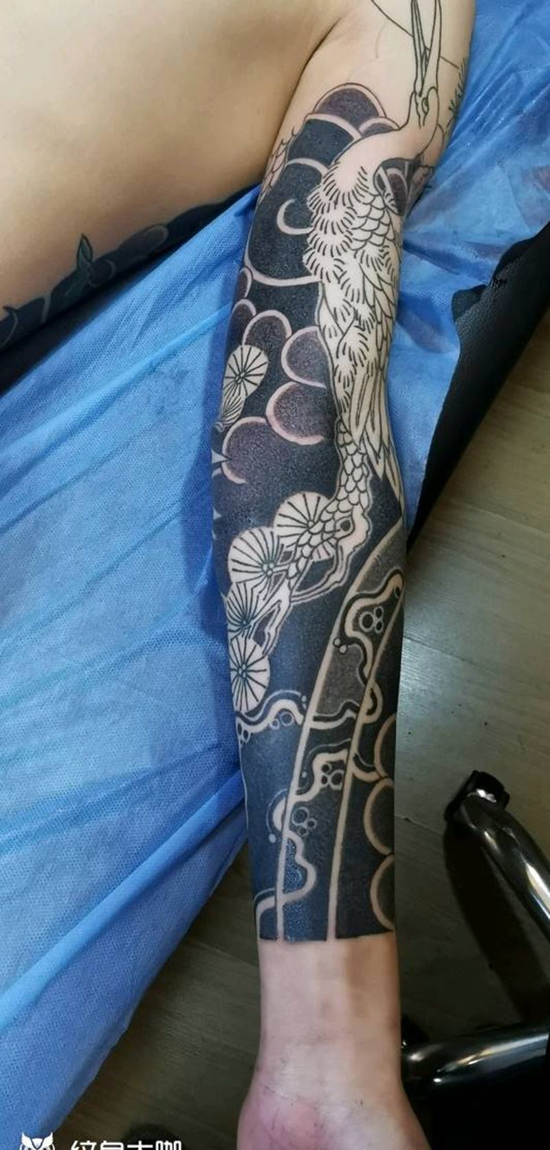 今工，圆针4小时纹身图片_老传统圆针韵味老传统花臂纹身图案