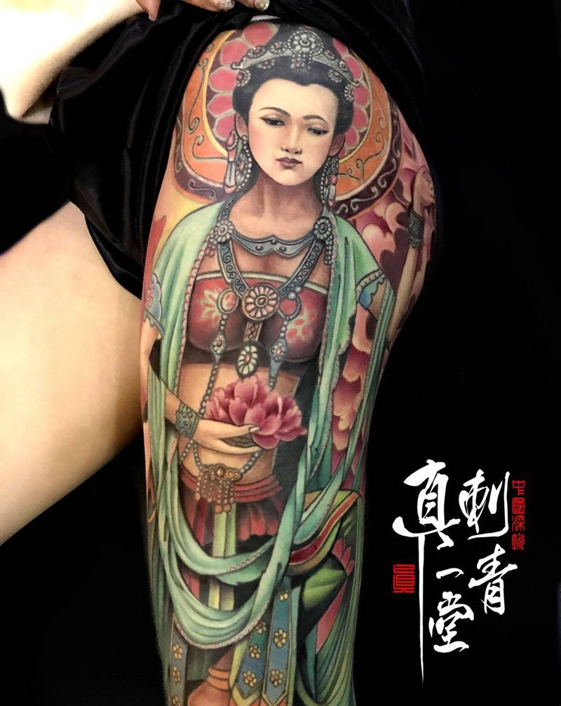 菩萨局部纹身图片